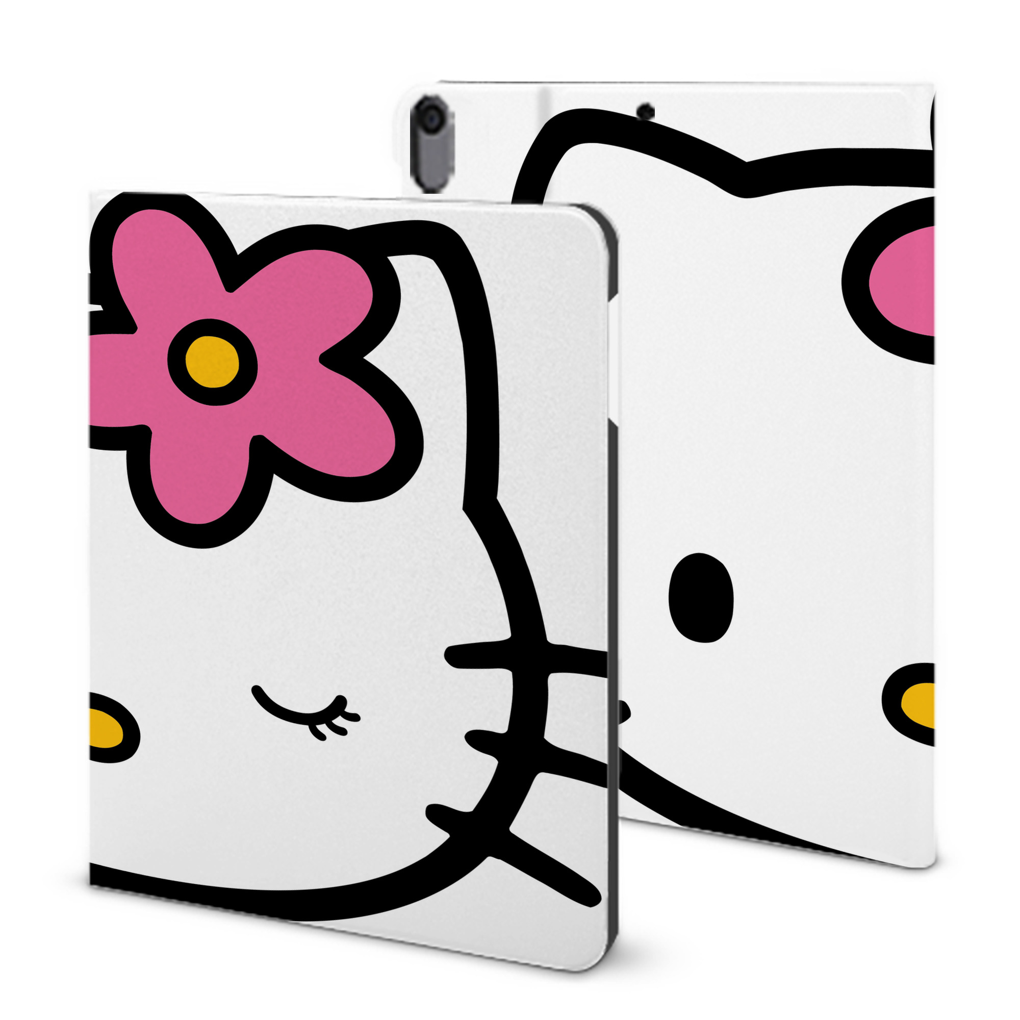 （画像用） Hello Kitty ハローキティ IPad ケース ブック型 PUレザー TPU 耐衝撃 軽量 薄型 ペン収納なし 全面保護 IPad 各モデル対応